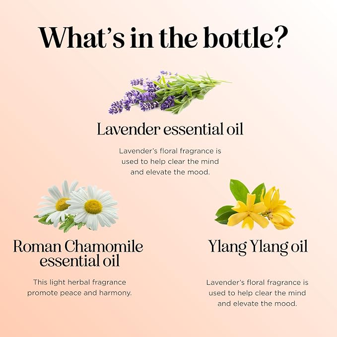 Relaxing Essential Oil Blend for Diffuser - Aromatherapy Blend of Essential Oils for Diffusers for Home and Travel Stress Support with Lavender Geranium Roman Chamomile and Ylang Ylang Diffuser Oils