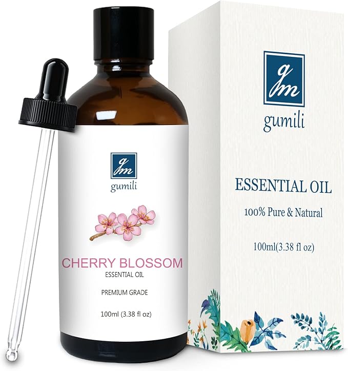 GM Gumili Cherry Blossom Essential Oil, Fragrance Oil for Candle Soap Making, Perfume for Women, Gift for Her - 3.38 Fl Oz 100ml