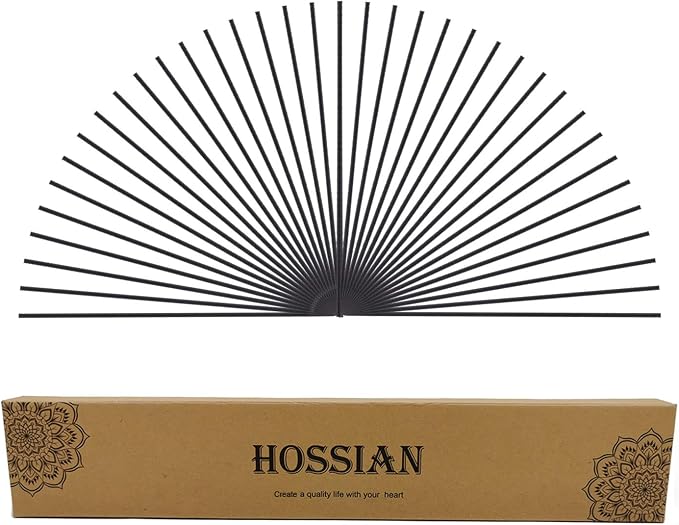 HOSSIAN Reed Diffuser Sticks,-70PCS Black Fibre Reed Diffuser Sticks-Thick Reeds Sticks - Fibre Reeds for Diffusers(Black 12 Inch x 3mm)