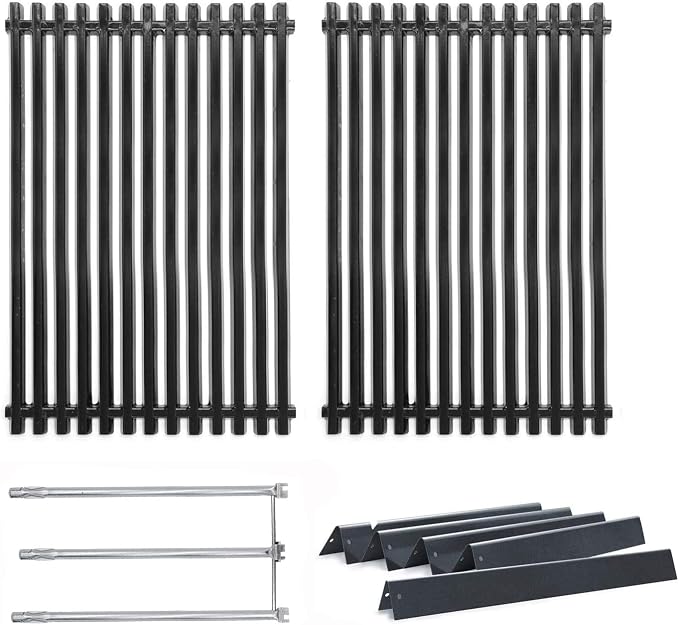 Hongso Replacement Parts for Weber Genesis Silver B & C, Genesis Gold B/C, Spirit E310 E320 700 Grills with Side Mounted Control, 17.4" Grill Grates 7525, 22.5" Flavorizer Bars 7536, Burner Tube Kit