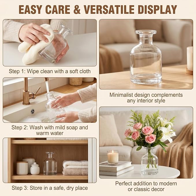 1 Pack 150ml 5 fl oz Clear Glass Diffuser Bottle Empty Refillable Aromatherapy Container for Essential Oils Fragrance Home Scent