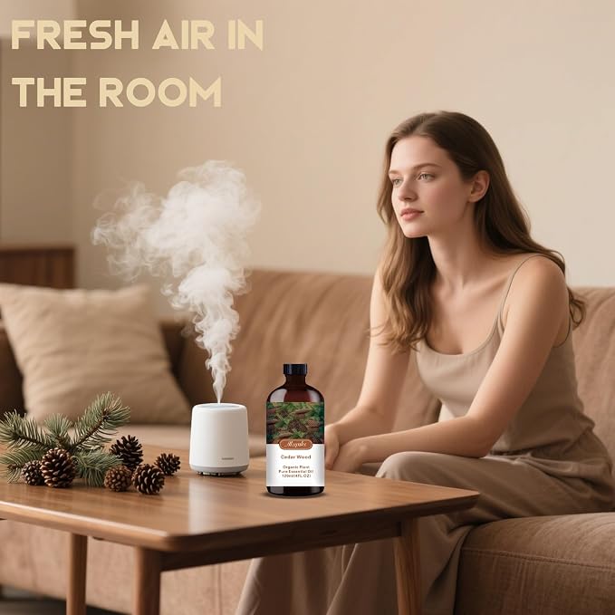 Cedarwood Essential Oil, Cedarwood Oil for Diffuser, Humidifier, Massage, DIY Candle, Soap, Focus, Relaxation, Gift Ready,Cedarwood Fragrance Oil - MLYNKL Essential Oils (4.33 fl oz / 130ml)