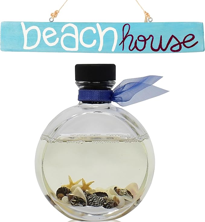 Reed Diffuser Set, Beach House Scented Oil Diffuser with Sticks, Home Fragrance Accessories for Bathroom Shelf Decor, Aroma Diffusers for Home or Office Desk, USA Made