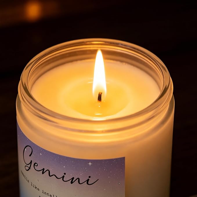 Gemini Candle, Gemini Gifts for Women, Versatile Gifts for the Dual-Natured Soul, Perfect Presents for Birthday - Lavender & Eucalyptus Soy Wax Scented Candle, 7OZ