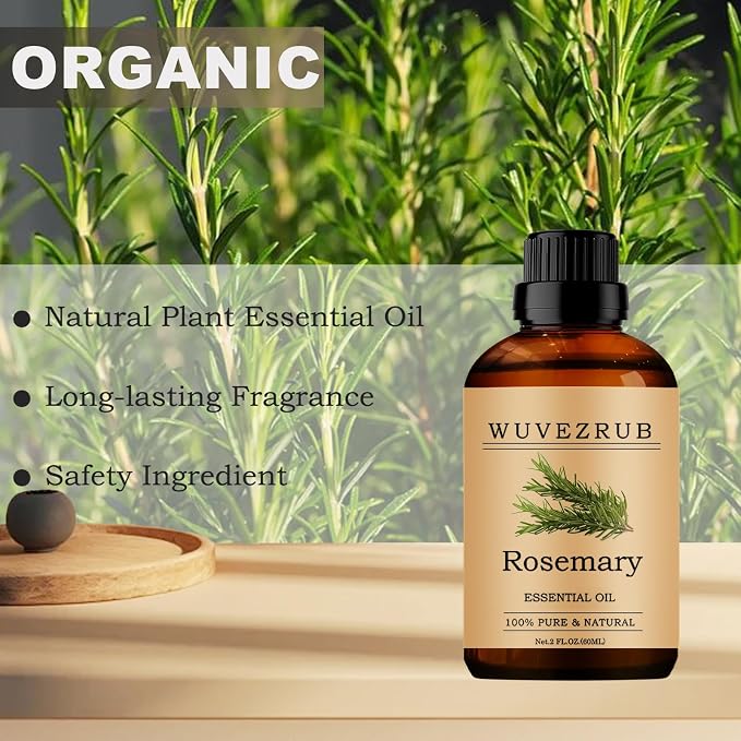 Rosemary Essential Oil 60ML, 100% Pure and Natural for Aromatherapy Diffuser - 2 Fl Oz