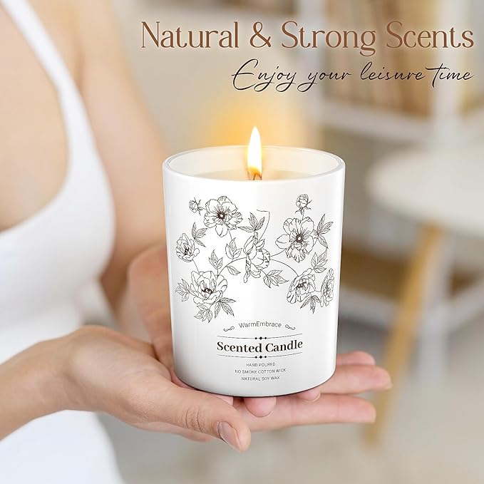 Deluxe Scented Candle for Women & Men, Vanilla Coconut Soy Wax Candle,11.5 Oz Jar Candle for Home, Scented-98 Hour Long Lasting Burning, Suitable Present for Thanksgiving, Christmas & Birthday