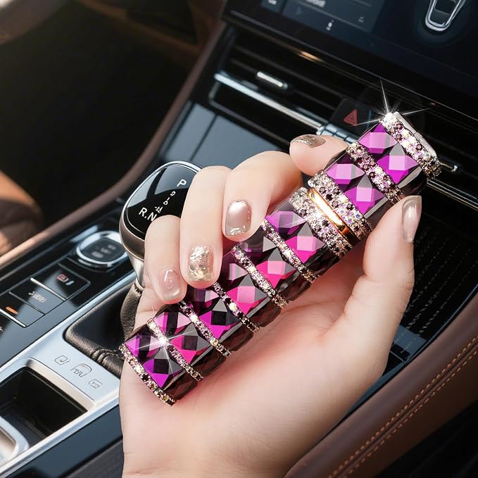 Travel Perfume Atomizer Refillable Bottle, 12ml Rhinestone Mini Perfume Bottles Empty Refillable Travel Atomizer Sprayer with Funnel (Purple)