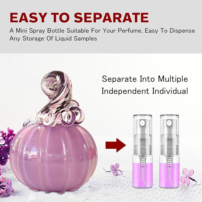 Mini Spray Bottle 2ml, Refillable Glass Spray Bottle, Glass Bottle Atomizer, Perfume Mouthwash Atomizer for Cleaning Refillable Container for Travel, Essential Oils, Perfume 60 Pcs, 2ml