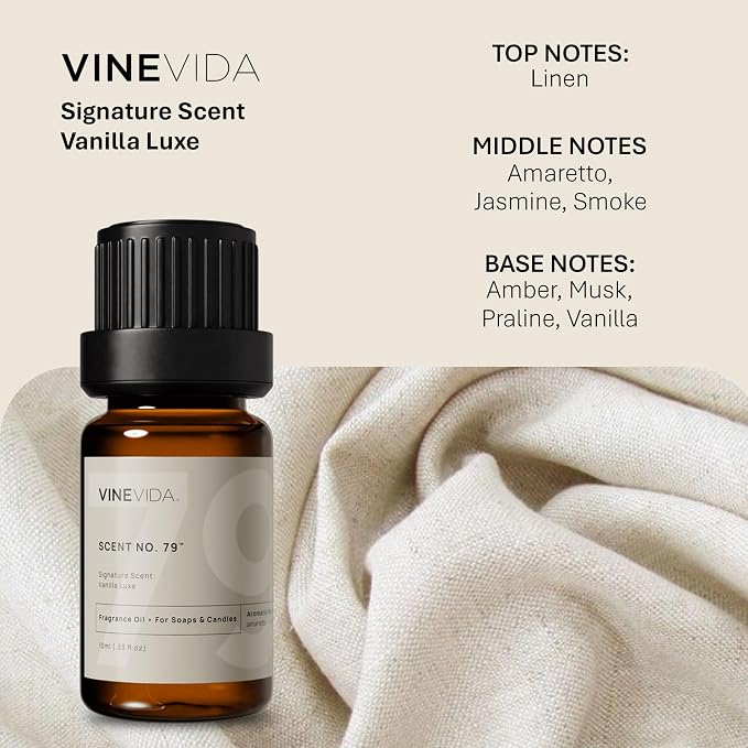 VINEVIDA [0.33oz] Vanilla Luxe Fragrance Oil for Candle & Soap Making - Natural Candle Scents Made in USA