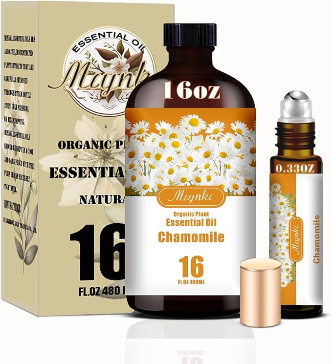 Chamomile Essential Oil, Chamomile Oil for Sleep Aid, Diffuser, Humidifier, Massage, DIY Soap, Candle, Skin Care, Gift Ready,Chamomile Fragrance Oil - MLYNKL Essential Oils (16.33 fl oz / 490ml)