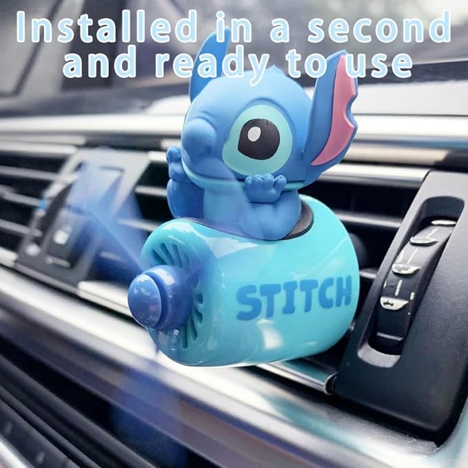 Cute Car Air Fresheners - Cartoon Pilot Automotive Diffuser, Rotating Propeller Automotive Air Outlet Fan Creative Car Perfume Decoration Accessories with 2 Fragrances