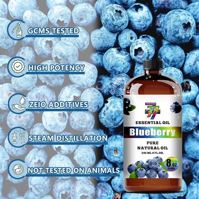 Blueberry Essential Oil – Blueberry Oil for Diffuser, Humidifier, DIY Candles, Soap, Home, Gift – 8 fl oz (240 ml) – GV77ZF