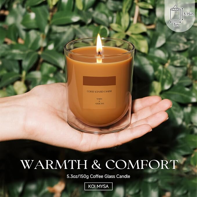 Coffee Scented Aromatherapy Candle, Cozy Warm Soy Wax Candle Birthday Gifts for Women Men Mom Her Friends Wife Husband