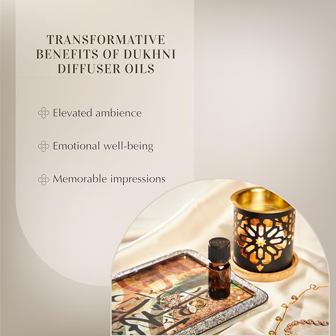 Oud Diffuser Oil, Oud Al Habayeb by Dukhni | 3 x 10ml Arabic Oil for Diffuser & humidifier | 100% Pure Halal, Oudh Essential Oil Blend | Relax with Home Aromatherapy, for Relaxation and Massage