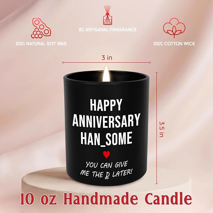 GAUDORA Funny Gifts for Him - Long Lasting Vanilla Lavender Scented Candle 10oz - 1 Year 10 Year 30th 50th Anniversary Wedding Gifts for Men Husband Him Boyfriend from Her Girlfriend Wife