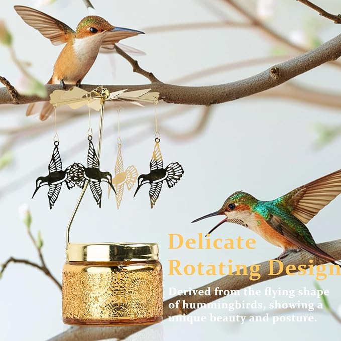 Hummingbird Gifts for Women,Rotating Candles Carousel Unique Birthday Gift for Best Friends Her Scented Candle with Gift Box