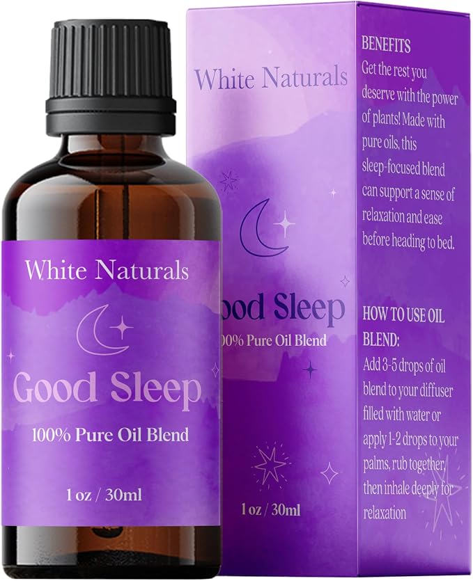 White Naturals Better Night Sleep Essential Oil Blend – Calming Aromatherapy Oil for Restful Nights & Relaxation, 100% Pure & Natural Essential Oils for Peaceful Sleep, 1oz