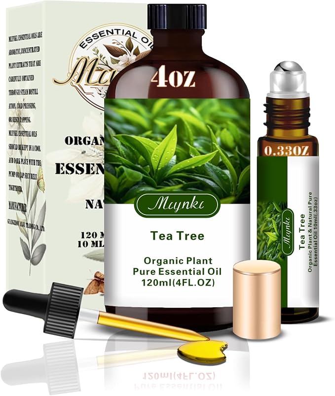 Tea Tree Essential Oil, Tea Tree Oil for Cleaning, Diffuser, Humidifier, DIY Soap, Candle, Skin Care, Home, Gift Ready,Tea Tree Fragrance Oil - MLYNKL Essential Oils (4.33 fl oz / 130ml)