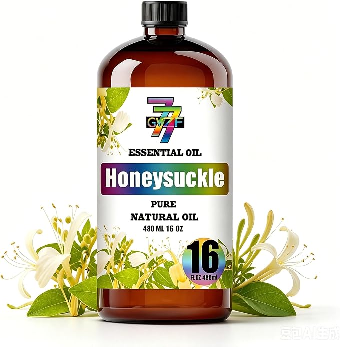 Honeysuckle Essential Oil, Honeysuckle Oils, for Diffuser, DIY Candles, Soap, Humidifier, Home, Yoga, Massage, Gift, Essential Oil, GV77ZF Honeysuckle Fragrance Oil - 16 fl oz (480 ml)