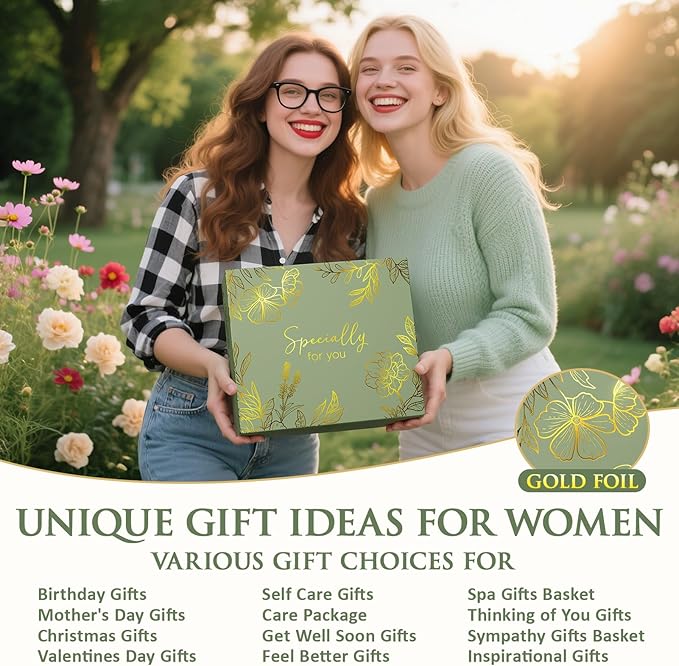Self Care Gifts for Women Get Well Soon Gift Baskets, Birthday Gifts for Women Spa Basket Care Package, Sympathy Inspirational Thinking of You Unique Gift Set for Mom Her Wife Girlfriend Sister Friend