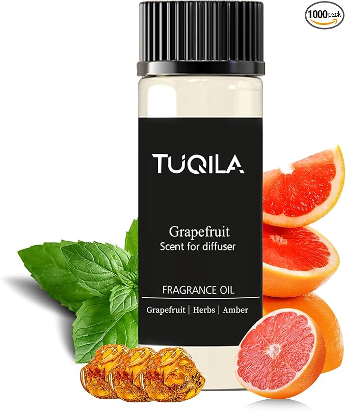 20ML Grapefruit Diffuser Oil Sampler Scented Oils for Waterless Diffuser, Aromatherapy Essential Oil with Festive Notes of Zesty Citrus, Amber