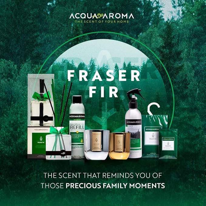 Acqua Aroma Fraser Fir Reed Oil Diffuser 6.1 FL OZ (180ml) Contain Essential Oils. Fraser Fir Christmas Scent