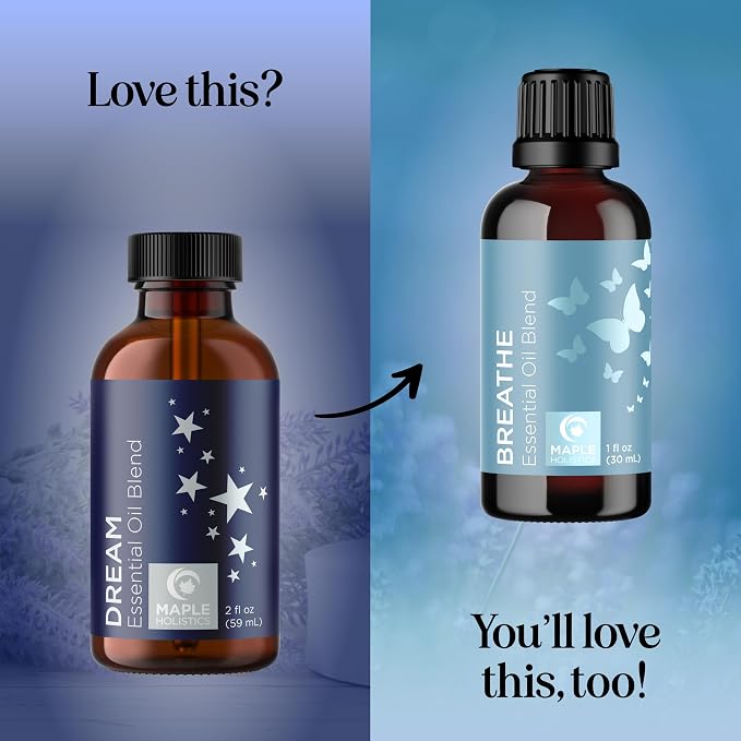 Sleep Essential Oil Blend for Diffuser - Dream Essential Oils for Diffusers Aromatherapy and Relaxation with Clary Sage Ylang-Ylang Roman Chamomile and Lavender for Sleep Time Support (2 Fl Oz)