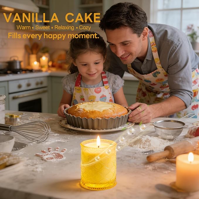 Vanilla Cupcake Scented Jar Candle for Home - Warm Vanilla Sugar & Vanilla Bean Natural Soy Candle, Luxury Aromatherapy Candles for Cozy Home Scented, Gifts for Women & Mom,Bakery Scent & Relaxation