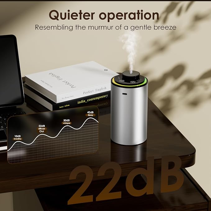 Waterless Essential Oil Diffuser, Portable Aromatherapy Diffuser,3 Countdown Timers & 3 Mist Levels for Home, Room, Car, Office