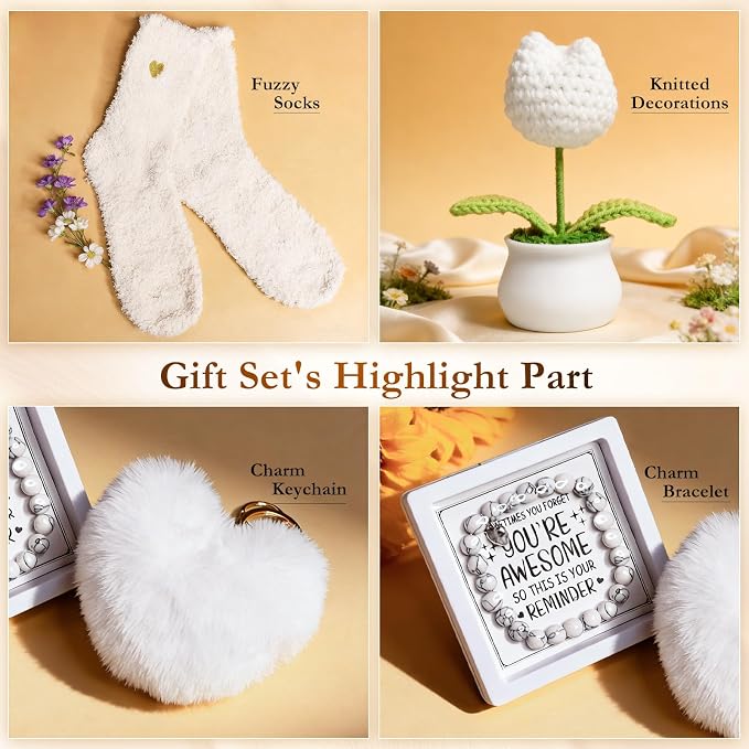 Self Care Gifts Baskets Women, 16PCS Get Well Soon Gift Box Relaxing Spa Set Care Package for Birthday, Valentines Day, Mothers Day, Christmas Gifts for Mom Girlfriend Sister Wife Grandma (Beige)