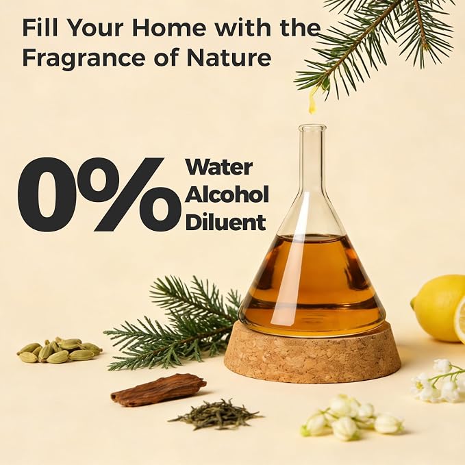 Hotel Diffuser Oil for Waterless Diffusers, Luxurious Relaxing Aromatherapy Scent Essential Oil with Lemon, White Tea, Lily of the Valley, 4 Fl Oz, 120 ML, Pale Mist