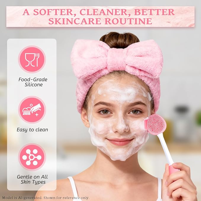 Small Gifts for Women - Spa Headband for Washing Face Set for Her | Soft satin and plush textures, hair hold, cozy wear, spa nights, birthdays, travel, ready to give for mom, wife, girlfriend