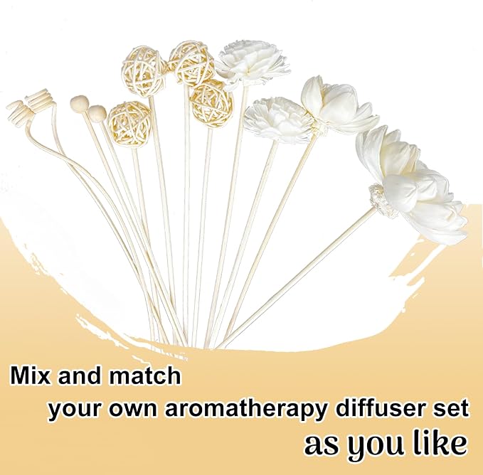 42PCS Reed Diffuser Sets | Natural Rattan Flower Reed Fragrance Diffuser Set | Fragrance Diffuser Replacement Rattan Sticks | Home Decor