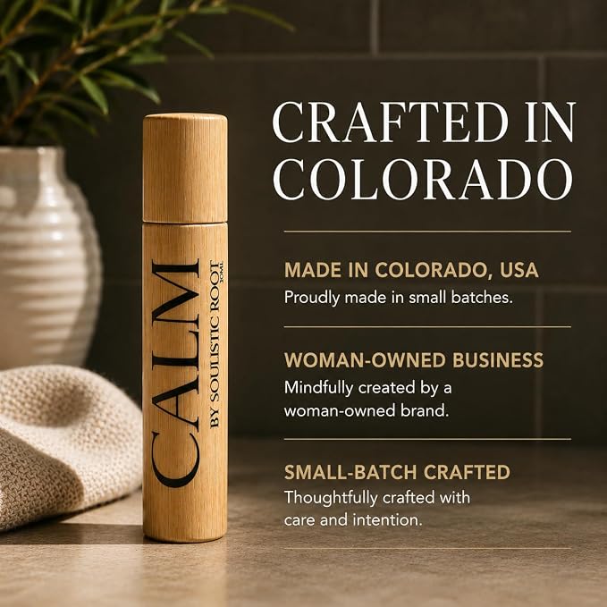 Calm Essential Oil Roller – Aromatherapy Roll On with Lavender & Chamomile – Calming Essential Oil Rollerball for Women, Self Care, Travel, Meditation & Wellness Gift – 10ml | Soulistic Root