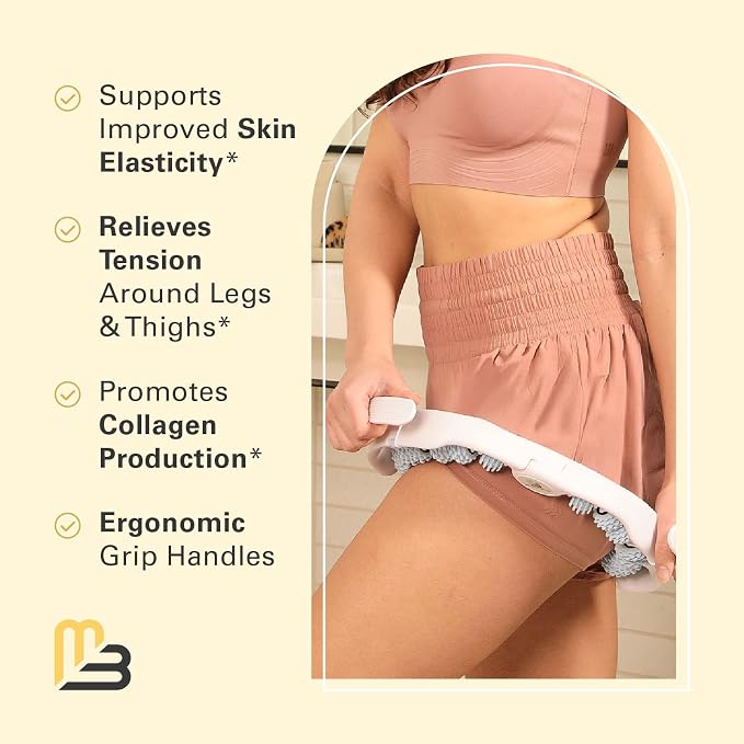 Anti Cellulite Oil and Lymphatic Drainage Massager Kit | Fascia Blaster for Contoured & Smoother Skin | Muscle Roller for Sore Arms, Legs, and Stomach, 8 fl oz by M3