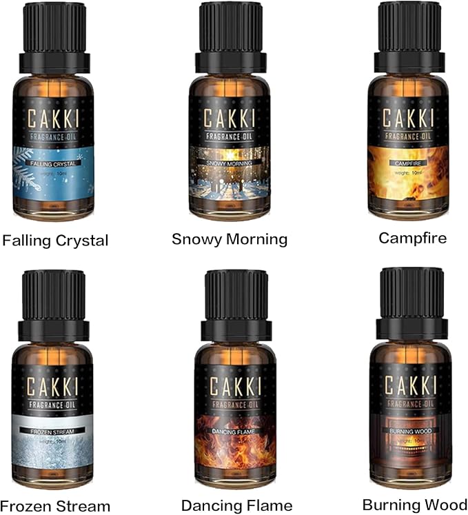 CAKKI Winter Essential Oils Set - 6 Scents for Diffusers, Candles, Soaps, Gifts