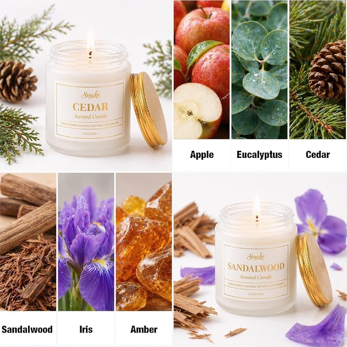 4 Pack Scented Candles, 14 oz Soy Wax Candle Set for Home Bedroom, Long Lasting Aromatherapy Candles Gift for Women Men, Mother's Day Valentine's Day Gift
