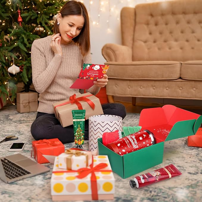 Christmas Gifts Set for Women - Ideas Relaxing Spa Gift Christmas Basket Gift Set for Women, Bath and Body Gift Set, Secret Santa Gifts for Her, Mom, Coworker, Teacher, Nurse