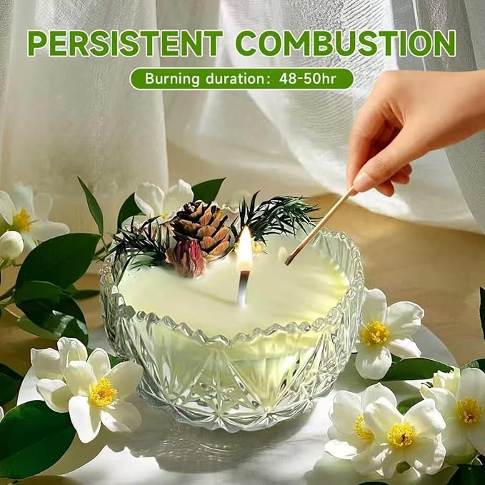 Jasmine Candle, 7oz Jar Scented Candles Gift for Women, Home Decor | Long Burning,Clean Soy Wax Jar Candle,Home Fragrance,Aroma,Thoughtful Gift for Holiday,Birthday,Mother's Day,Housewarming