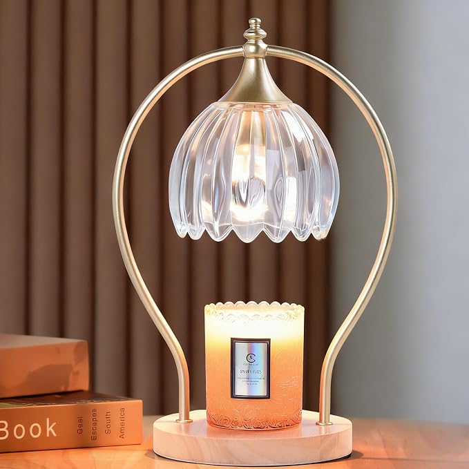 GOODBUY Candle Warmer Lamp with Timer - Dimmer Electric Candle Warmer for Jar Candles - Wax Warmer Unique Birthday Gifts for Women Mom House Warming Gifts New Home Room Decor