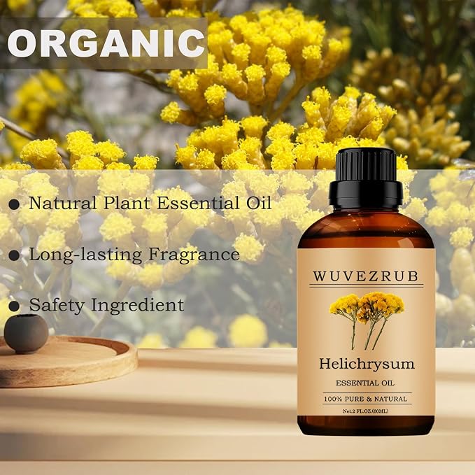 Helichrysum Essential Oil, 60ML Pure and Natural for Aromatherapy Diffuser - 2 Fl Oz
