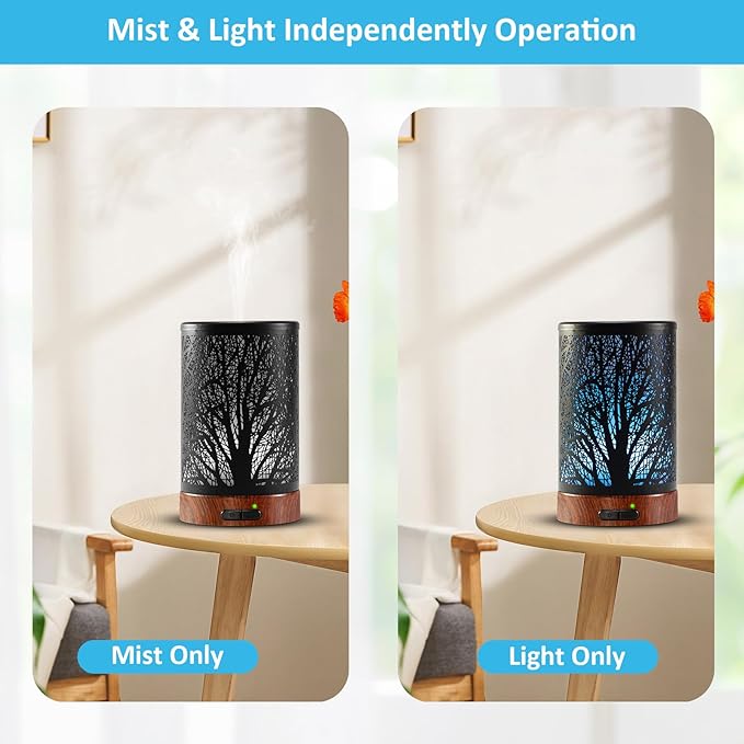 Oil Diffuser & Essential Oils Set - Oil Diffuser 150ml with 6 Essential Oils Set, Aromatherapy Cool Mist Oil Diffusers for Essential Oils, Auto Shut-Off，7 Colors Night Light,Gifts for Mom