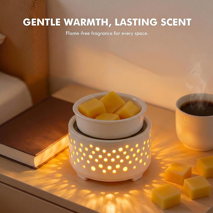 EQUSUPRO Wax Melt Warmer for Scented Wax Melts- Electric 4 in-1 Ceramic Candle Wax Warmer Burner Fragrance Wax Melter for Home Office Bedroom Living Room Decor & Gifts for Women