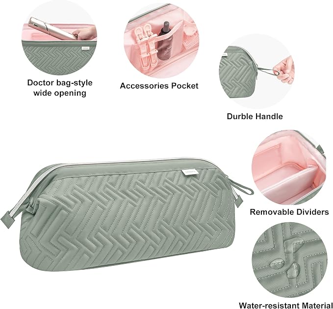 Leudes Hair Tools Travel Bag for Shark Flexstyle Carrying Case Portable Shark Hair Air Wrap Dryer Case Waterproof Dustproof Flat Curling Iron Travel Organizer (Sage Green)