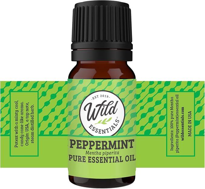 Wild Essentials Top 6 Piece Single Note Essential Oil Set -100% Pure Therapeutic Grade Aromatherapy Kit with Lavender, Eucalyptus, Tea Tree, Orange, Lemongrass, Peppermint - 10ml, Made in The USA