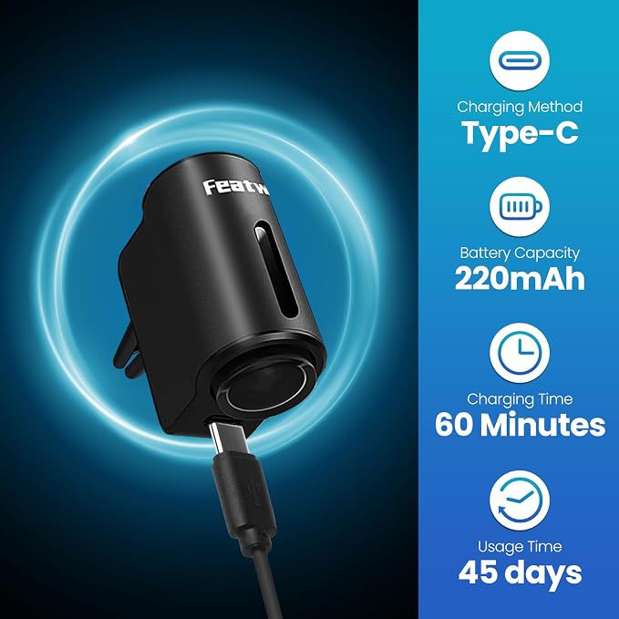Featwell Car Air Freshener, Air Freshener Diffuser Three Adjustable Modes, Aromatherapy Machine Rechargeable (Black)