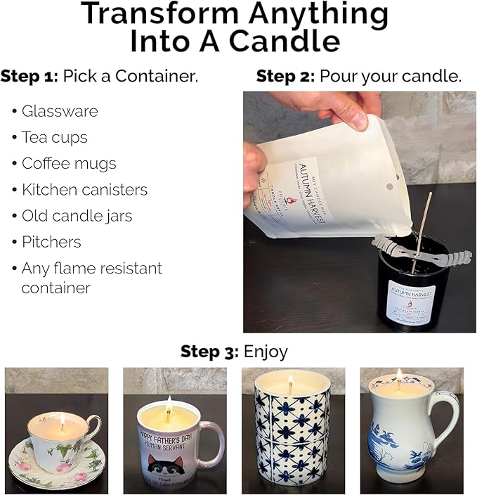 Phoenix Wick Candle Making Kit - New Soy Wax & Wick for Your Luxury 14oz Candle Jar - Adds 100 Hours Burn Time (Lemon Verbena)