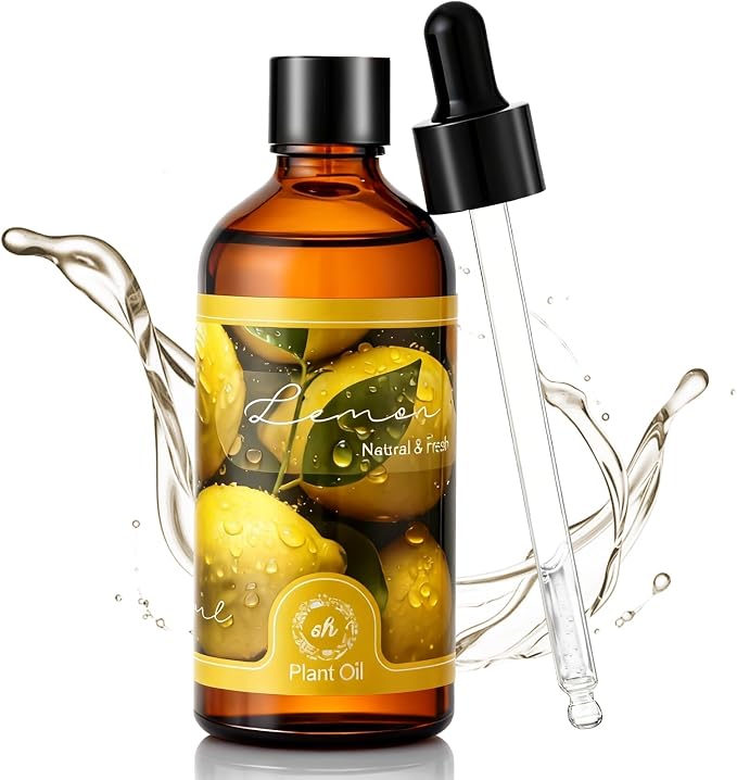 Essential Oil Lemon 3.38 fl oz with Glass Dropper, Pure Fragrance Oils | Aromatherapy, Natural Essential Oils for Diffusers for Perfect for Diffuser, Home, Yoga, DIY Candle and Soap Making - 100ml