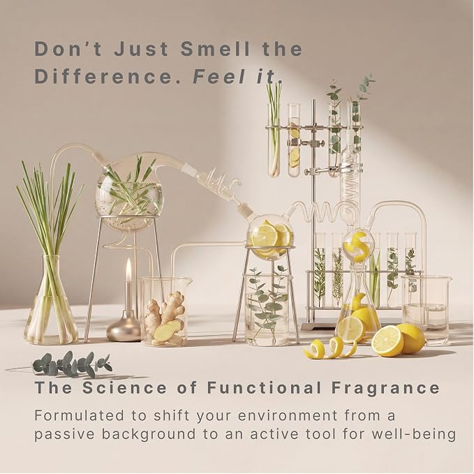 Homedics SereneScent Wellness Oil Refill for Waterless Diffusers, Lemon & Ginger, 15ml Plug & Play Fragrance Oil Bottle, Aromatherapy Scent Refill for Home, Office, Bedroom, Compact Diffusers