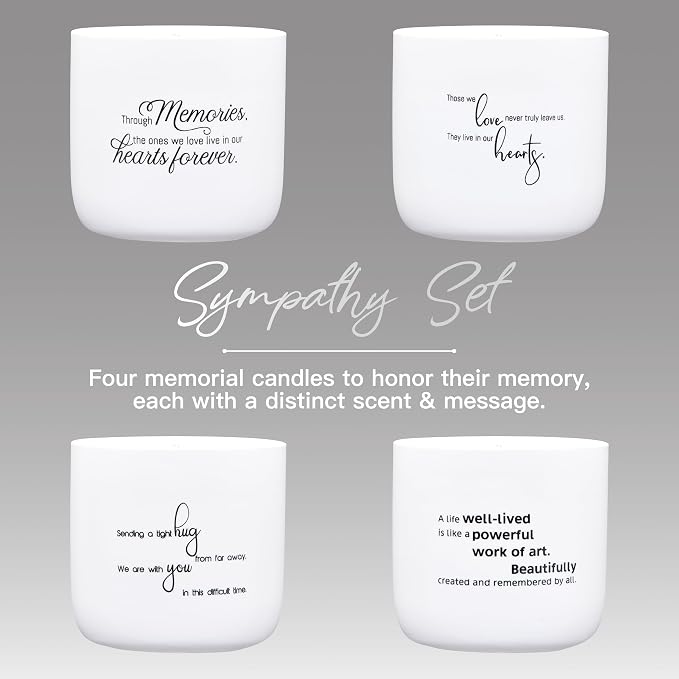 Sympathy Candle for Loss - Sending a Tight Hug Memorial Gift - Lime Basil Mandarin - 40H Soy Wax Remembrance, Bereavement, Grief & Condolence Keepsake